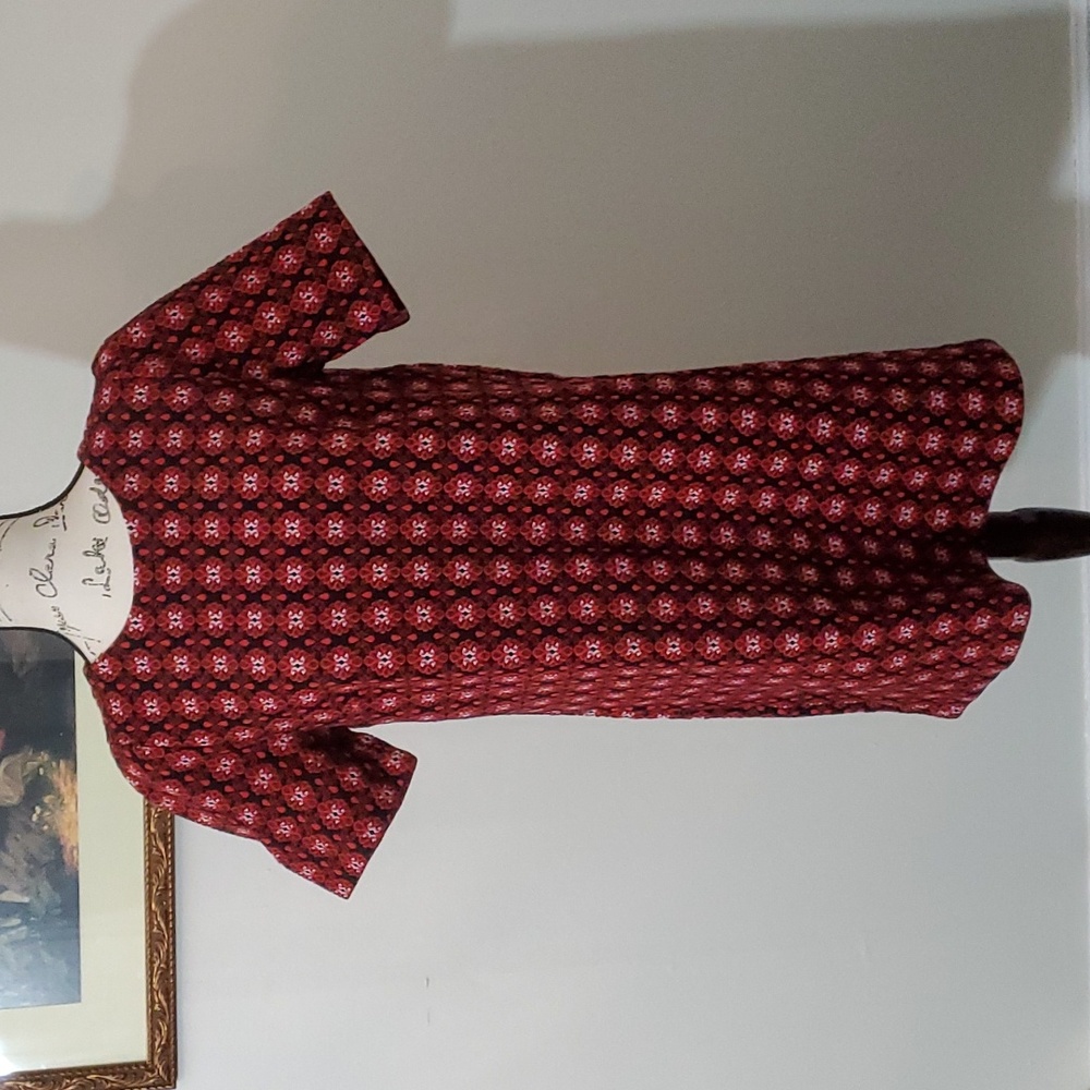 Loft, red quilted sheath dress